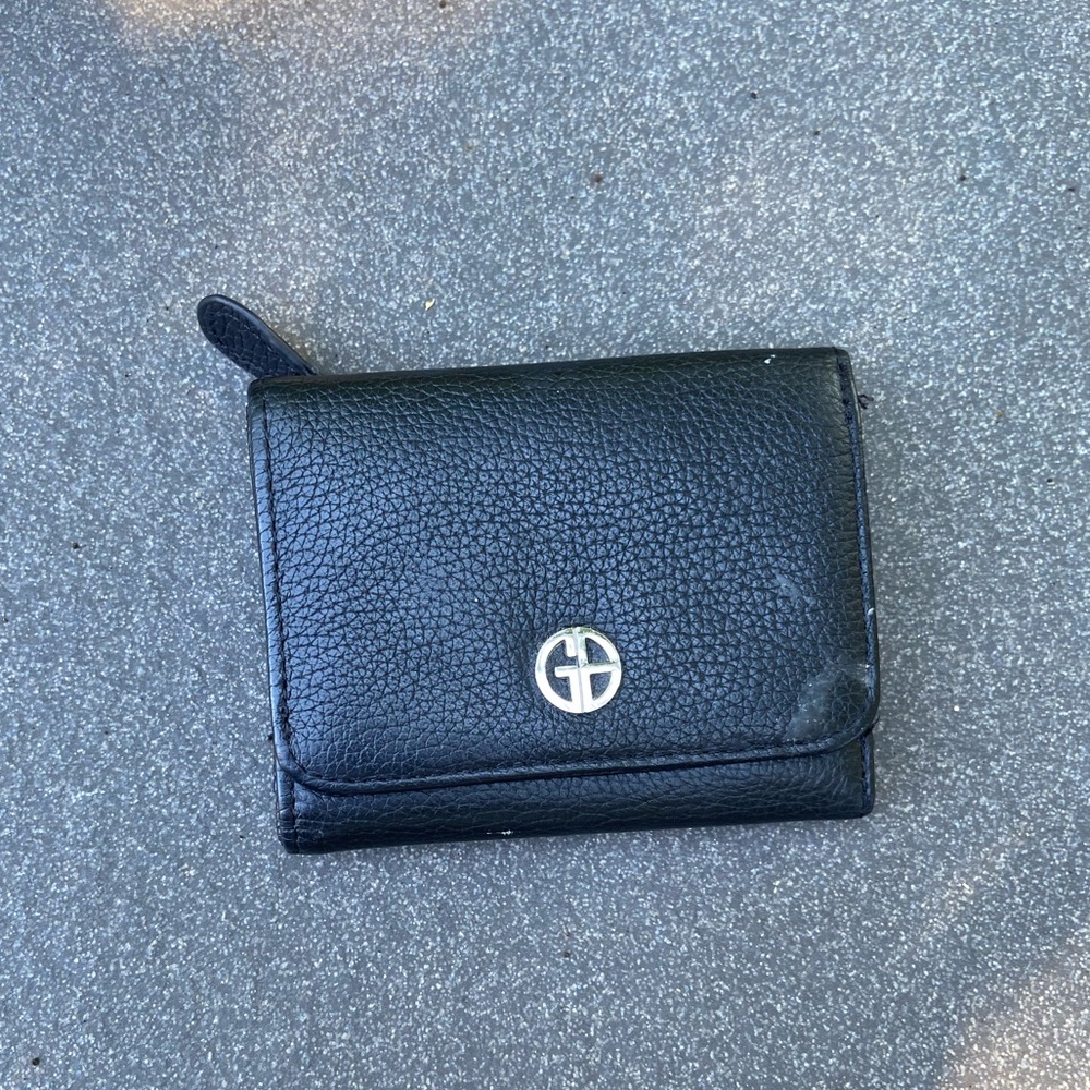 Black Leather Trifold Wallet